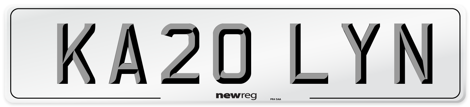 KA20 LYN Number Plate from New Reg
